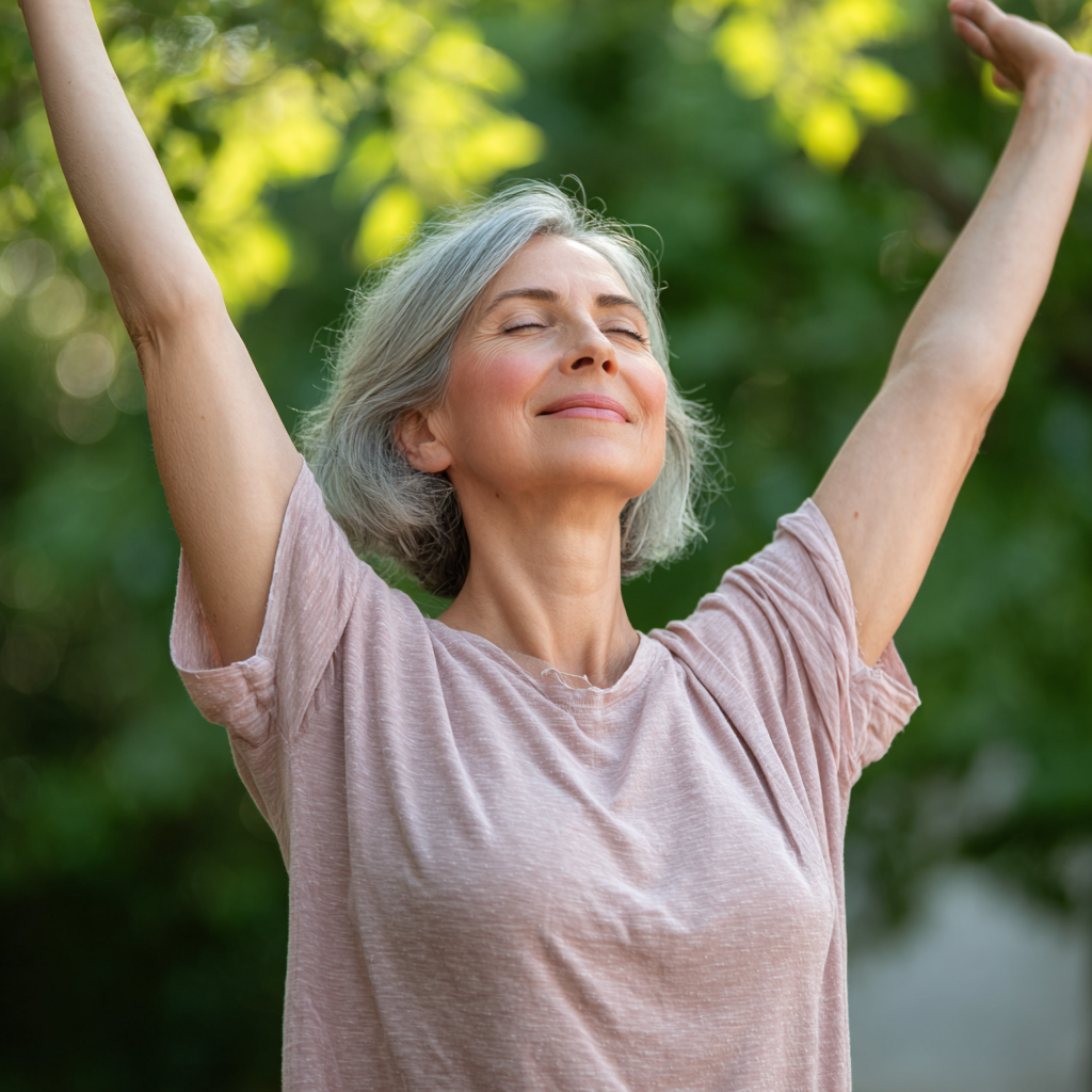 Peaceful yoga practice with Ukrainian adults in serene mountain setting
